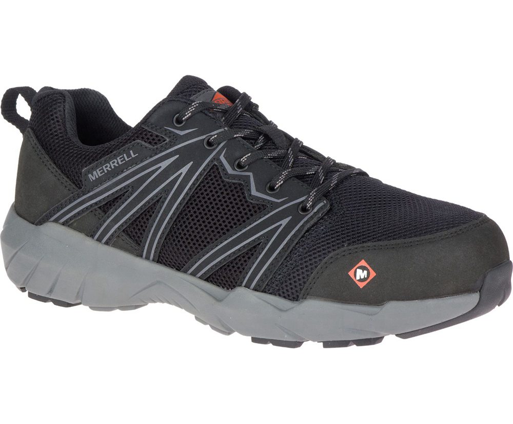 Buty Sportowe Merrell Męskie Czarne - Fullbench Superlite Alloy Toe Wide Width - 417398-BNY